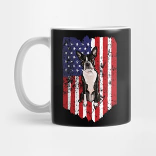 American Flag Boston Terrier 4Th Of July Usa Mug